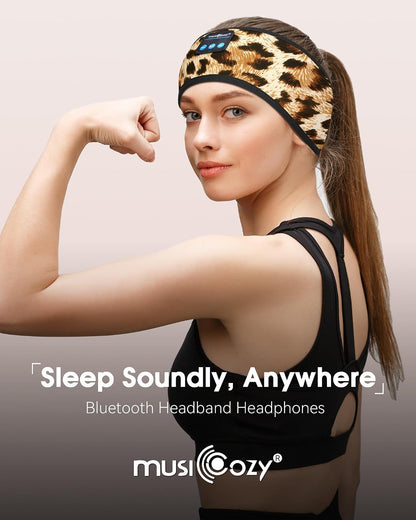 MUSICOZY Sleep Headphones Bluetooth Headband Headphones for Side Sleepers | Sleeping Headbands Wireless Sports Earphones Sweat Resistant Earbuds for Workout Running Cool Gadgets Unique Gifts for Women