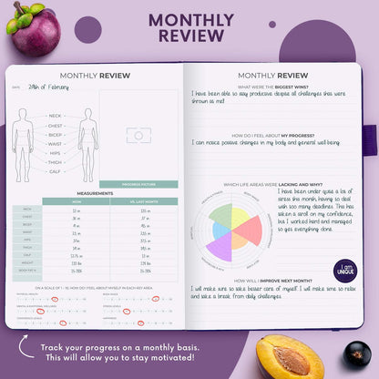Clever Fox Wellness Planner & Food Journal for Weight Loss, A5 Orange | 5.8"x8.3" nutrition & exercise tracker for women tracking meals, diet & symptom diary, calorie counter notebook, stickers