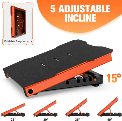 Steel Slant Board Calf Stretcher, 600 Lbs Weight Capacity 5-Level Adjustable Incline Board Squat Wedge Achilles Ankle Stretcher Non-Slip Surface for Squat, Fitness, Physical Therapy