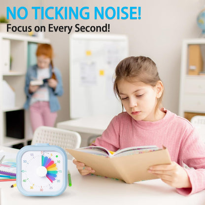 Visual Timer for Kids 60 Minute Countdown Timer Rainbow Disk Desk Timer Clock for Classroom Study Office Kitchen with Silent Operation (Purple)