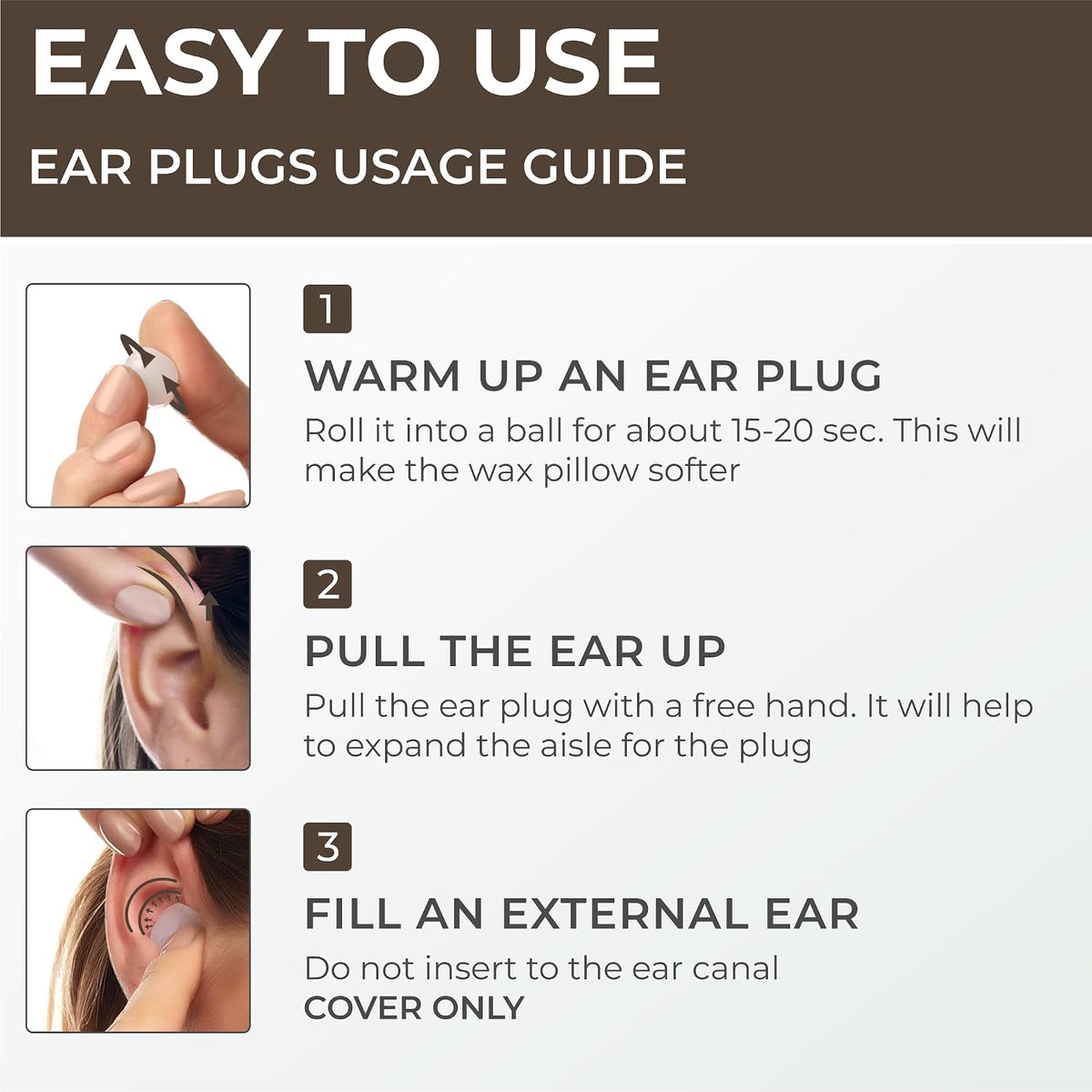 Peace&Quiet PQ Wax Ear Plugs for Sleeping - 50 Silicone Wax Earplugs
