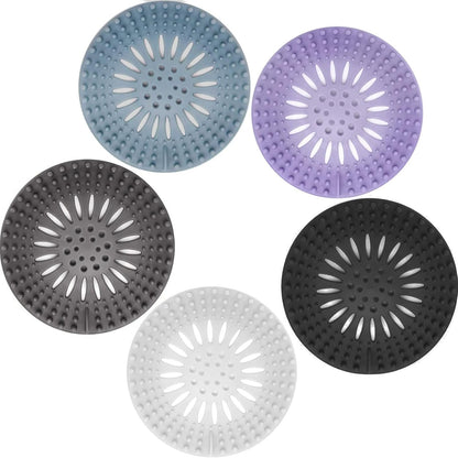 Gotega 5 Pack Sink Drain Strainer, Hair Catcher for Bathroom Tub Shower | Sink Hair Catcher Shower Drain Durable Silicone Hair Stopper Shower Drain Cover Hair Trap, Bathroom Sink Replacement