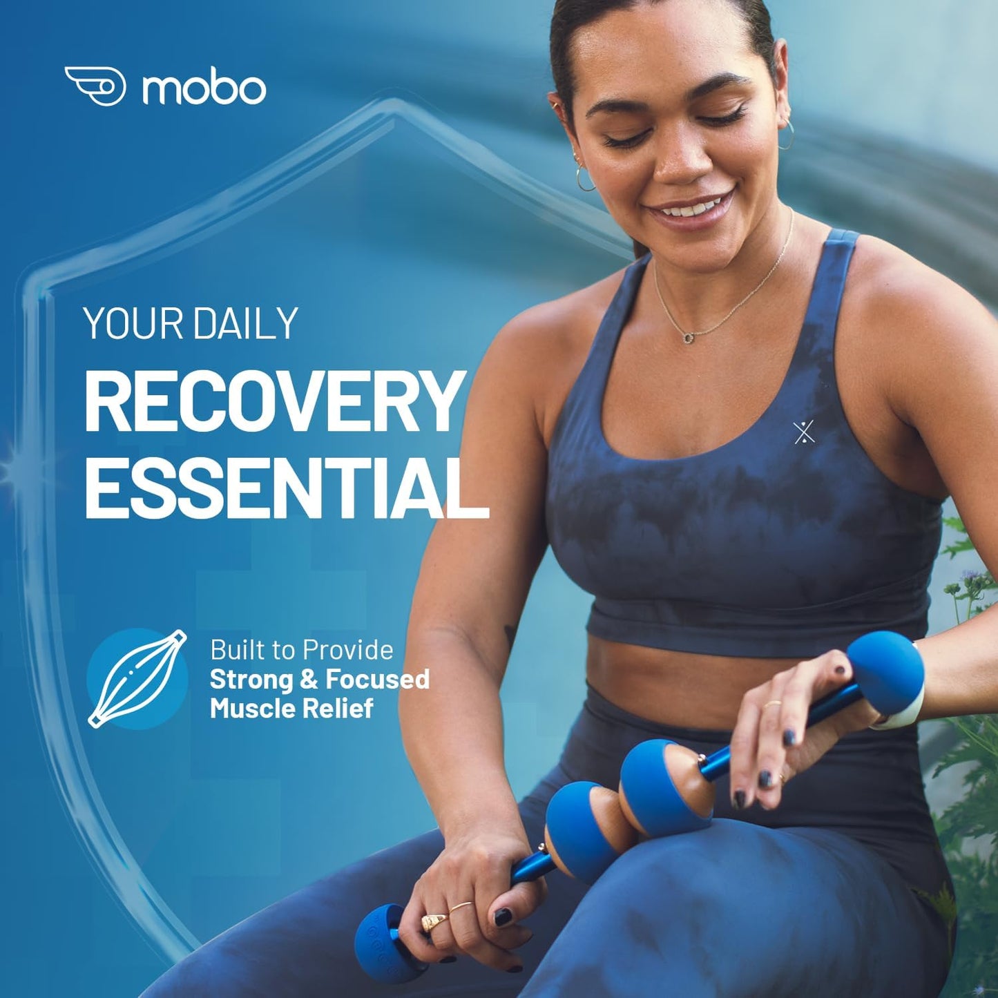 MOBO Deep Tissue Muscle Roller Stick for Back, Leg Recovery Massage Roller | One tool replaces a foam roller, massage ball & handheld massager for calves, quads, back & shoulders