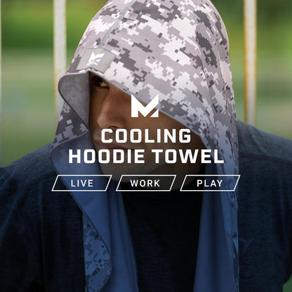 MISSION Cooling Hoodie Towel, Evaporative Cool Technology, Cools Instantly When Wet, UPF 50 Sun Protection, Contours Your Head to Stay in Place, Great for Sports, Fitness, Gym
