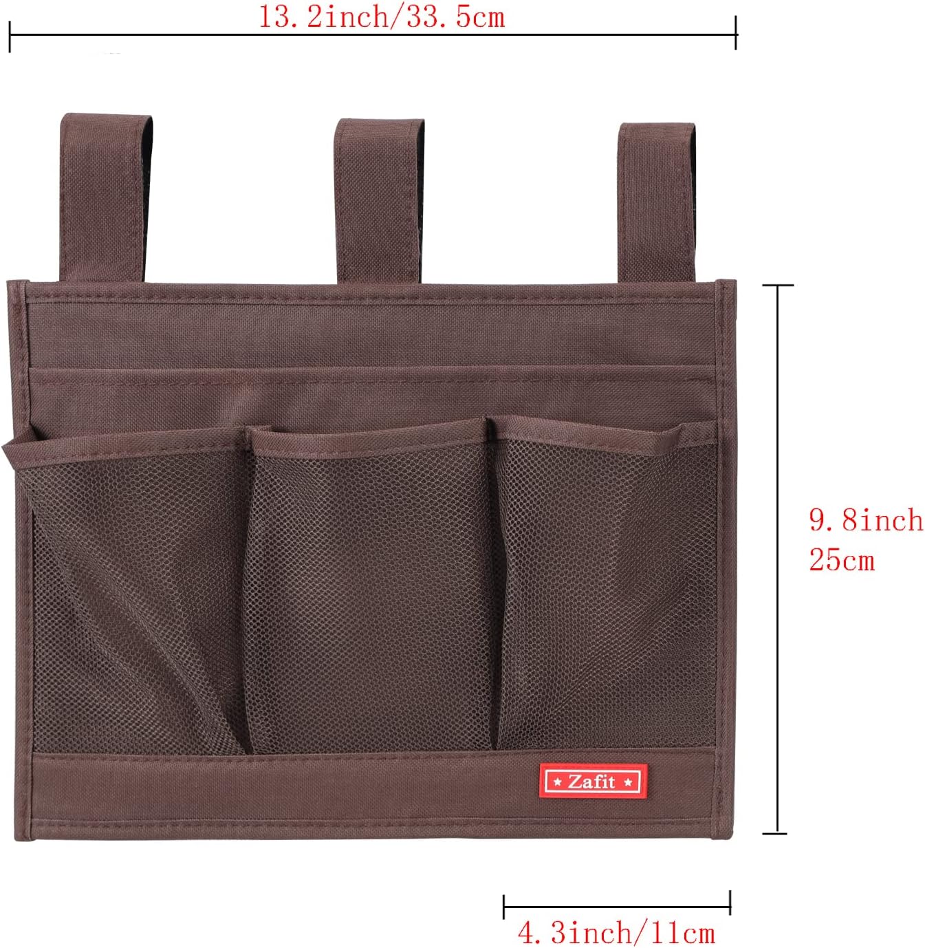 Zafit Hanging Bedside Caddy, Bedside Storage Organizer for Magazine, Phone, Remote control (Classic4 Pockets-Black)