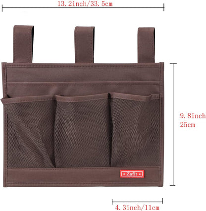 Zafit Hanging Bedside Caddy, Bedside Storage Organizer for Magazine, Phone, Remote control (Classic4 Pockets-Black)