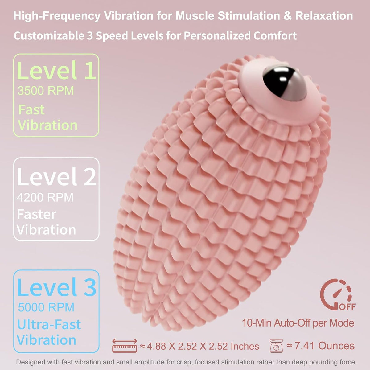 Vibrating Massage Ball for Plantar Fasciitis, Silicone Trigger Point, Myofascial Massage Ball, Deep Tissue Roller for Back, Shoulder, Foot, Muscle Recovery, Hip & Psoas Release Tool (Blue)