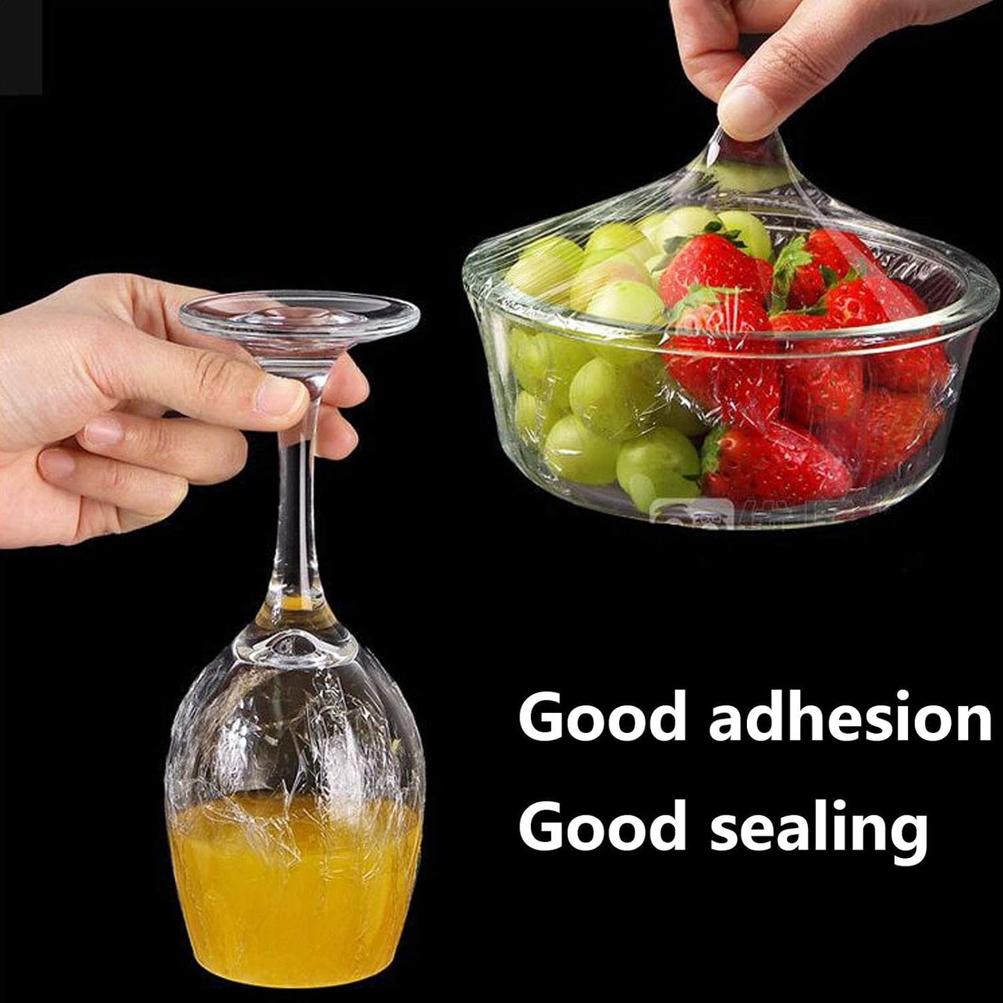 Plastic Wrap Dispenser, Slide Cutter 12‑Inch Cling Wrap Set | Refillable design fits 12‑inch rolls. Set includes cutting box and 328 Ft clear stretch film for food storage