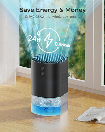 Small Dehumidifiers for Bathroom, Bedroom, Dorm Room, Home, RV, Closet, Wardrobe, Office, Portable Dehumidifier with Auto Shut Off, Auto Defrost, Colorful Light, Ultra Quiet, Energy Saving, 35 OZ | Ultra Quiet & Energy Saving with Auto Shut Off, Auto