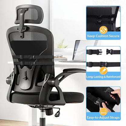 SweetSlubr Lumbar Support Pillow for Office Chair,Back Support(Black,Large)