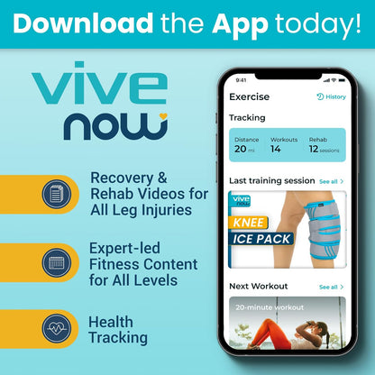 Vive Knee Ice Pack Wrap - Cold/Hot Gel Compression Brace for Pain Relief | Strap for Arthritis Pain, Tendonitis, ACL, Athletic Injury, Osteoarthritis, Women, Men, Running, Meniscus, Patella, Surgery
