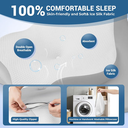 Reading Pillow for Bed, Lying, Leaning and Prone, Ergonomic Memory Foam Bed Wedge Pillow for Headboard, Chin & Back Support Pillows on Bedrest Couch Floor- Grey