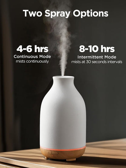 InnoGear Essential Oil Diffuser, 150ml Ceramic Stone Diffuser Handcrafted Aromatherapy Diffusers Ultrasonic Cool Mist Humidifier Vaporizor with 2 Mist Modes Waterless Auto Off for Room Office, White