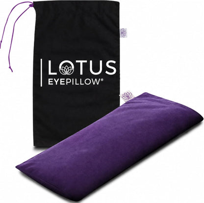 Lotus Lavender Eye Pillow - Weighted Mask for Yoga & Sleep | NOLAVA Sleep & Wellbeing App included; warm or cool headache relief; organic cotton, lavender-flaxseed fill.