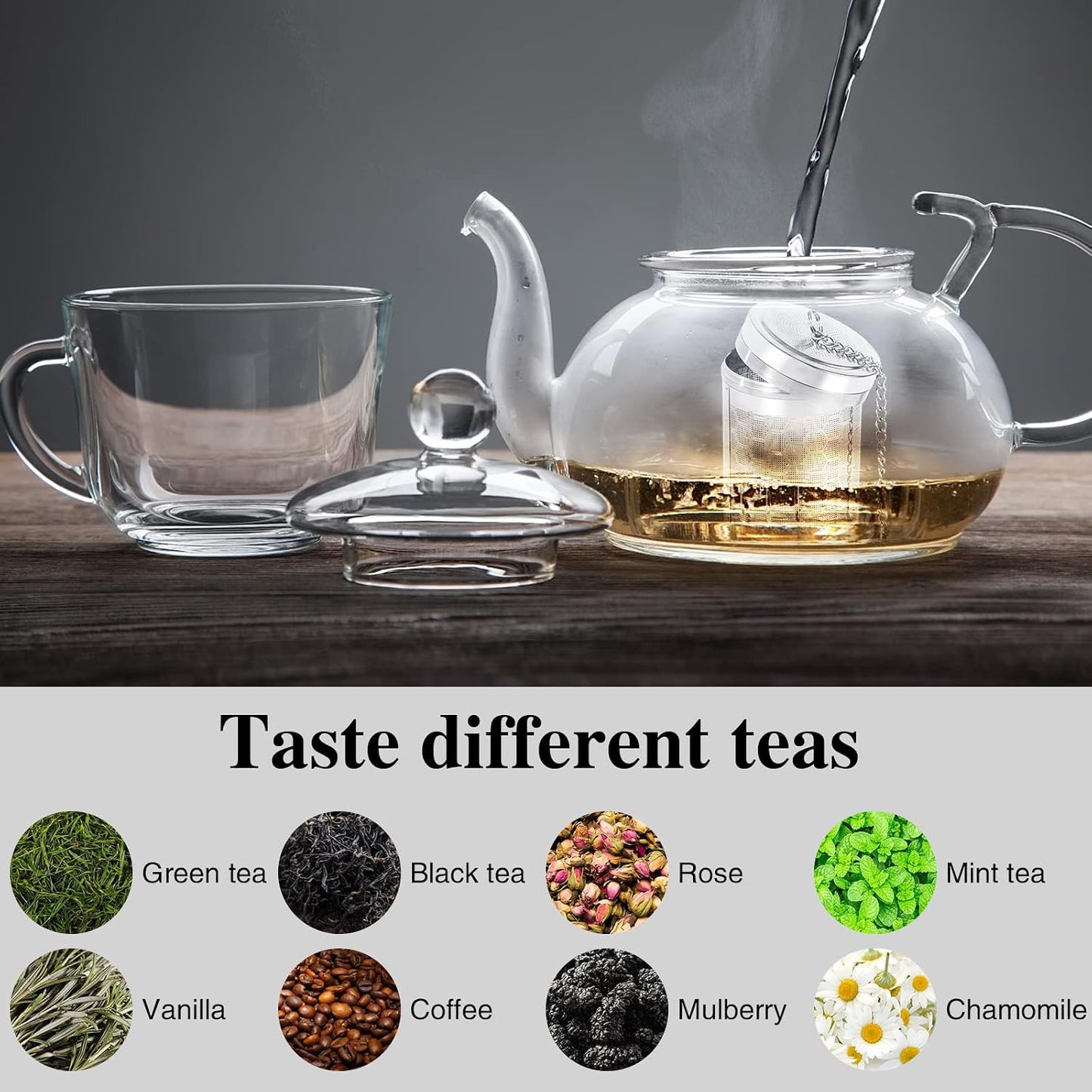 2 Pack Tea Infusers For Loose Tea, 304 Stainless Steel, 2 Inch | Fine Mesh Filter, Threaded Lid, Chain Hook, Drip Trays, Fits Most Mugs And Teapots, Dishwasher Safe