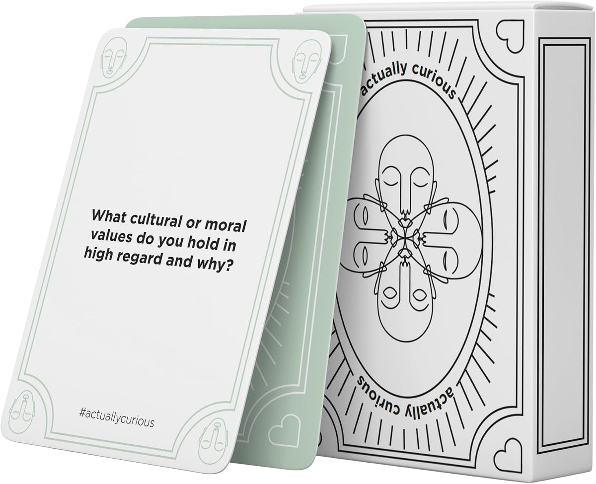 Actually Curious The Original Curiosity Edition - Team Building Games for Work, Activities for Teens, Family Game Night, Conversations with Friends, Couples Gifts - 52 Deep Conversation Cards