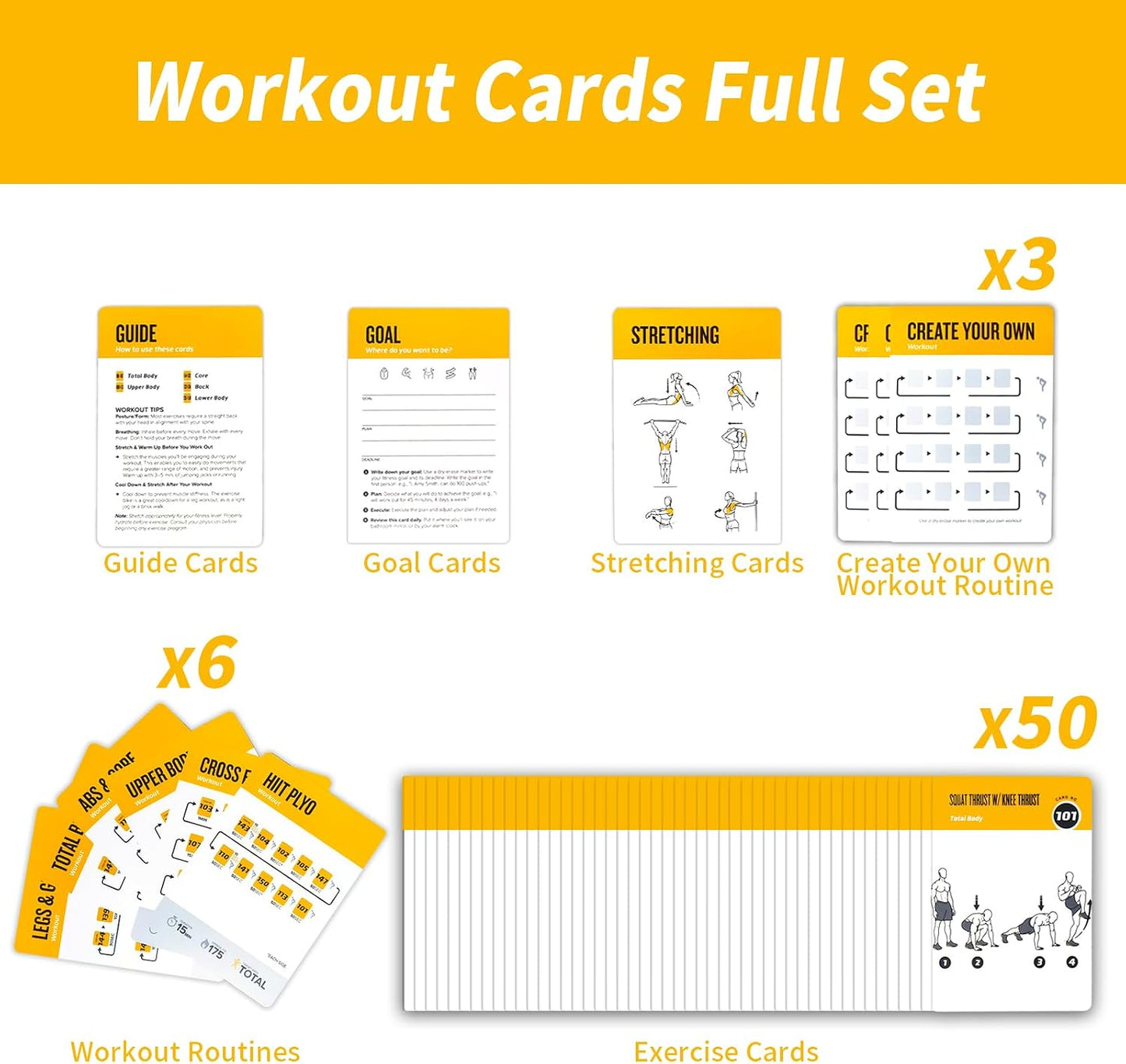 Half Balance Ball Workout Cards, 62 Exercises Cards Deck Large Size 5" x 3.5" Fitness Cards for Women & Men, Beginner Fitness Guide to Training Exercises at Home or Gym