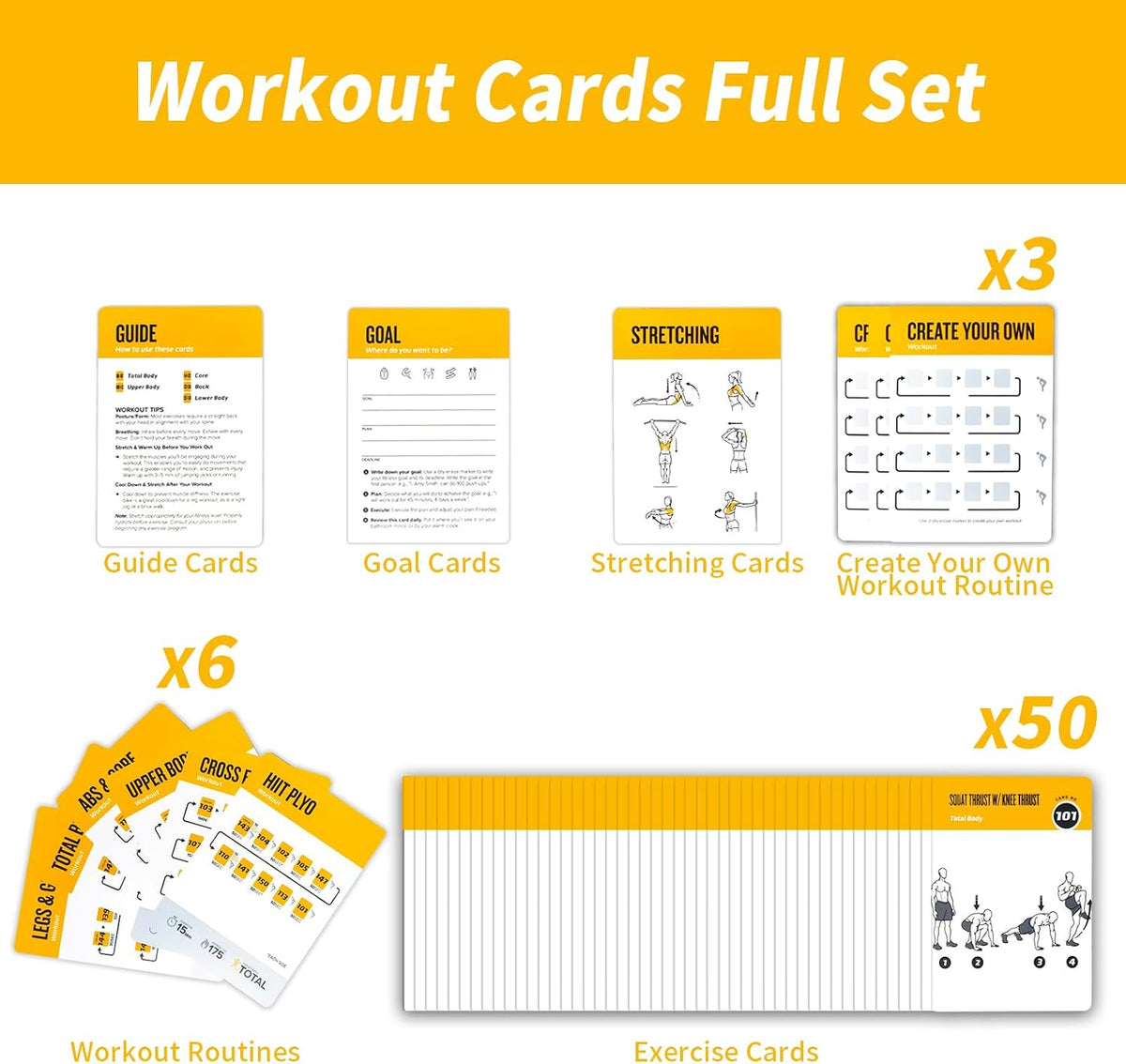 Half Balance Ball Workout Cards, 62 Exercises Cards Deck Large Size 5" x 3.5" Fitness Cards for Women & Men, Beginner Fitness Guide to Training Exercises at Home or Gym