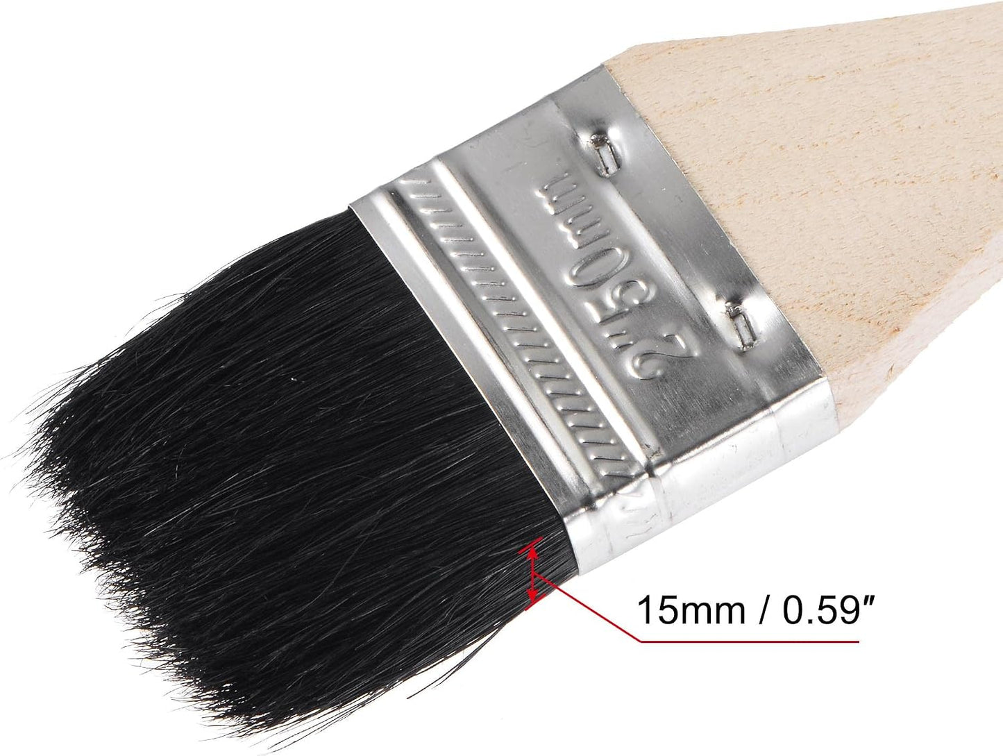 uxcell Bent Radiator Paint Brush 17" Length 2" Width Bristle with Long Wood Handle for Wall Treatment Black 4Pcs