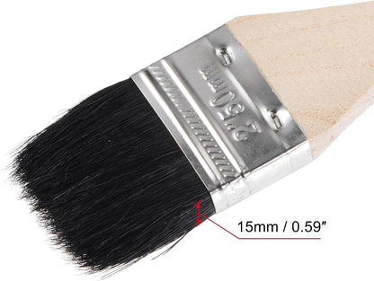 uxcell Bent Radiator Paint Brush 17" Length 2" Width Bristle with Long Wood Handle for Wall Treatment Black 4Pcs