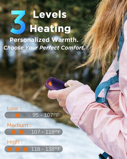 Hand Warmers Rechargeable with Charge Case, 2 Packs 14,000mAh Electric Hand Warmer Battery Powered Dual Sided Reusable Long Battery Life Portable Pocket Heater Gifts for Men Women Golf, Hunting Gear