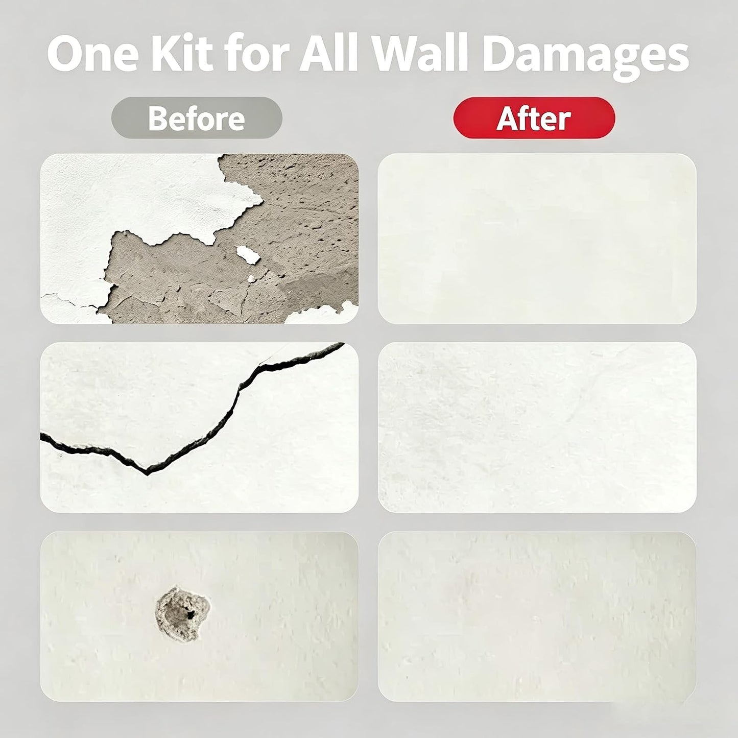 Drywall Repair Kit with Scraper, 2026 Upgrade Wall Repair Paste Tube for Holes & Cracks, Professional Drywall Patch Paste & Wall Repair Ointment for DIY Home Improvement (White) (1)