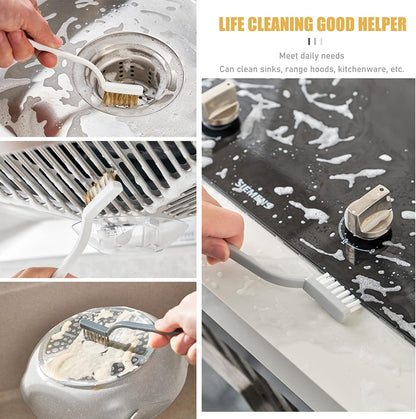 Set of 3 Kitchen Cleaning Scrubbers - Wire Brush (Stainless Steel + Brass + Nylon) for Range Hood Grease, Grime and Rust