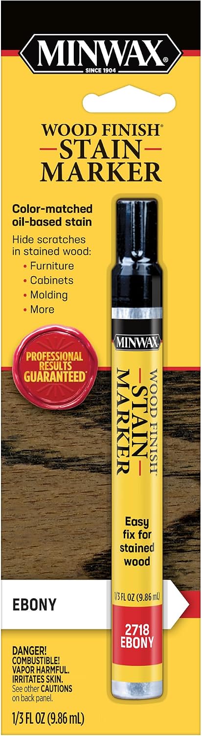 Minwax 634900000 Wood Finish Stain Marker for Touch Ups, Ebony