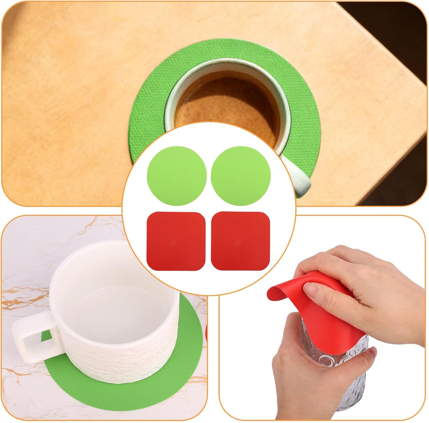 LUTER 4pcs Jar Opener Gripper Pad for Seniors with Weak Hands, Rubber | Multi-function Silicone Bottle Opener Lid Cap Rubber Gripper Pads Kitchen Coasters Gadgets, Light Blue, Green