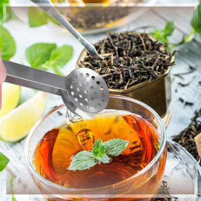 3 Packs Stainless Steel Tea Bag Squeezer Tongs, Teabag Filter Tongs, Tea Bag Strainer Gripper Picker Spoon Clamp Dispenser Accessories for Drinkers Kitchen Bar Tool (Gold & Silver & Black)