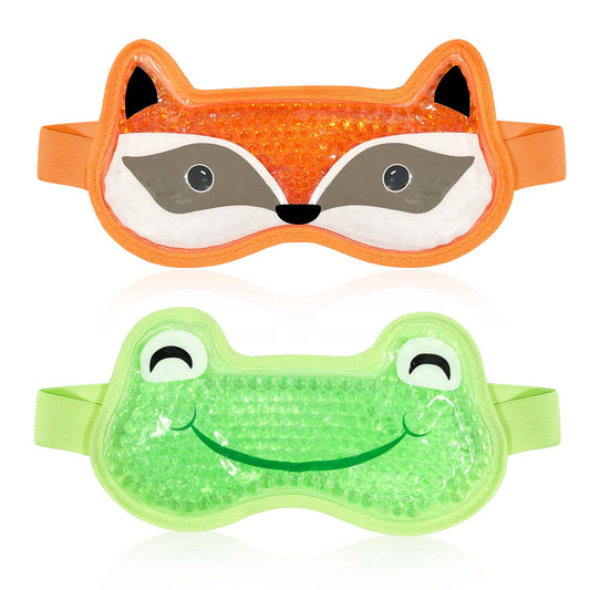 2PCS Cooling Eye Mask Gel Eye Mask, Reusable Hot Cold Therapy Cold Eye Mask for Post Surgery, Puffiness, Dark Circles, Eye Bags, Dry Eyes, color:Orange Green，number_of_items:2