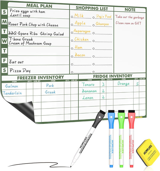 Magnetic Fridge Calendar Magnet, Dry Erase Whiteboard Calendar and Family Chore Chart for Adults with Magnetic List, Dry Erase Markers and Eraser - 14 x 11 Inches