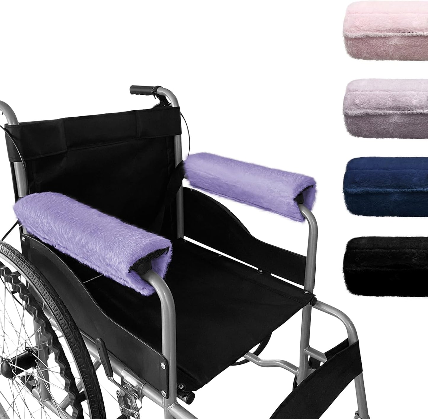 Wheelchair Armrest Pads Covers Fuzzy Desk Chair Arm Pads Soft | Wheelchair Accessories,Washable Covers,Adult Potty Chair Arm Covers, Fits Wheelchairs & Computer &Transport & Office Chairs