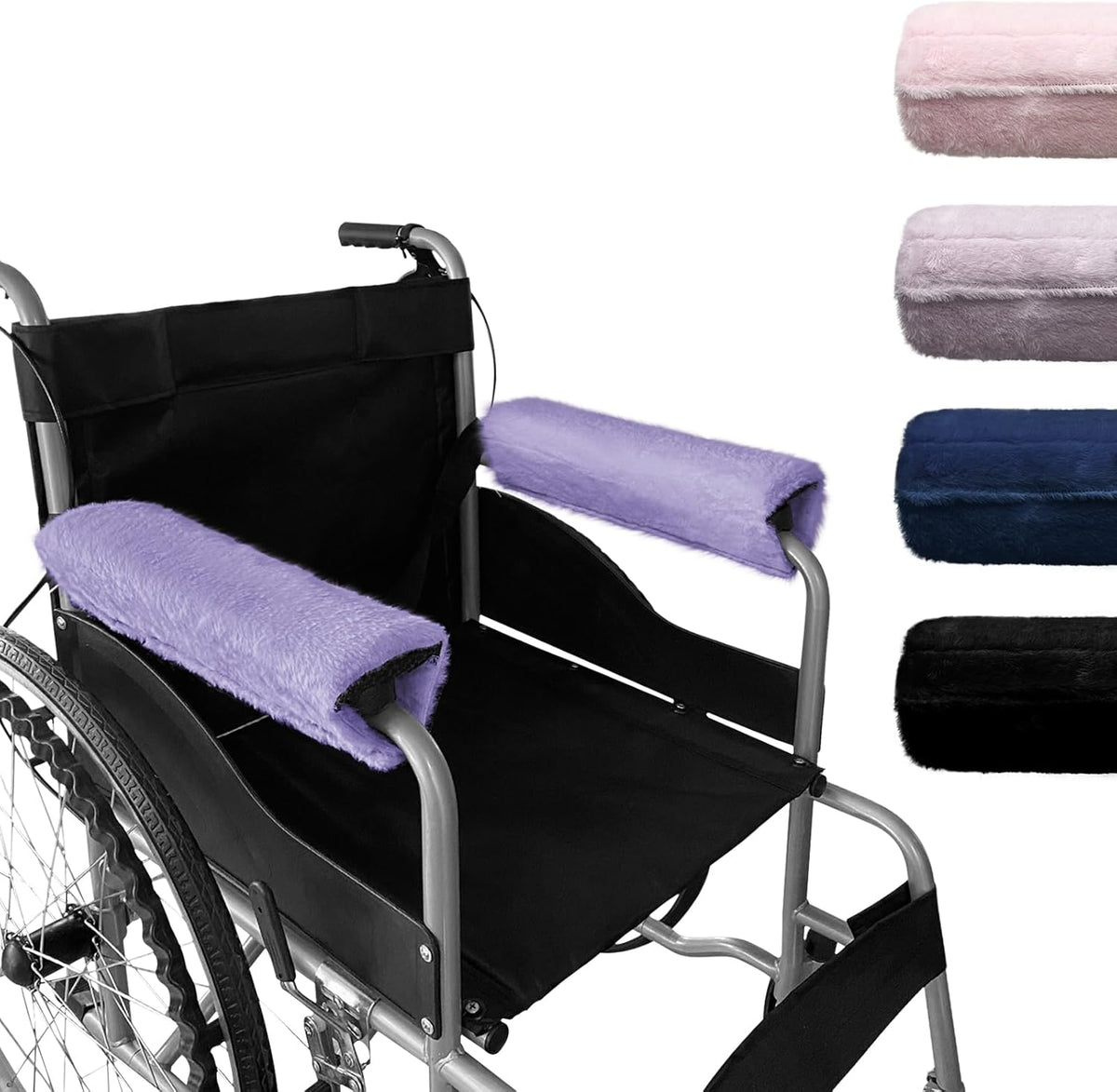 SPRING SEAON Wheelchair Armrest Pads Covers Fuzzy Desk Chair Arm Pads Soft
