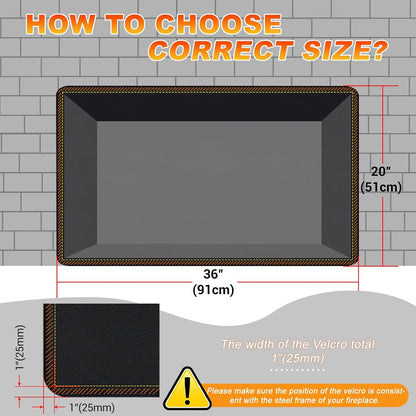 Fireplace Cover, Draft Stopper for Brick Fireplace, Fireplace Flue Blocker, Indoor Fireplace Blanket for Heat Loss, Winter and Summer, Black, 36x20 Inches