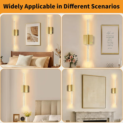Battery Operated Sconces Set of 2, 28in Rechargeable Wireless Wall Lights