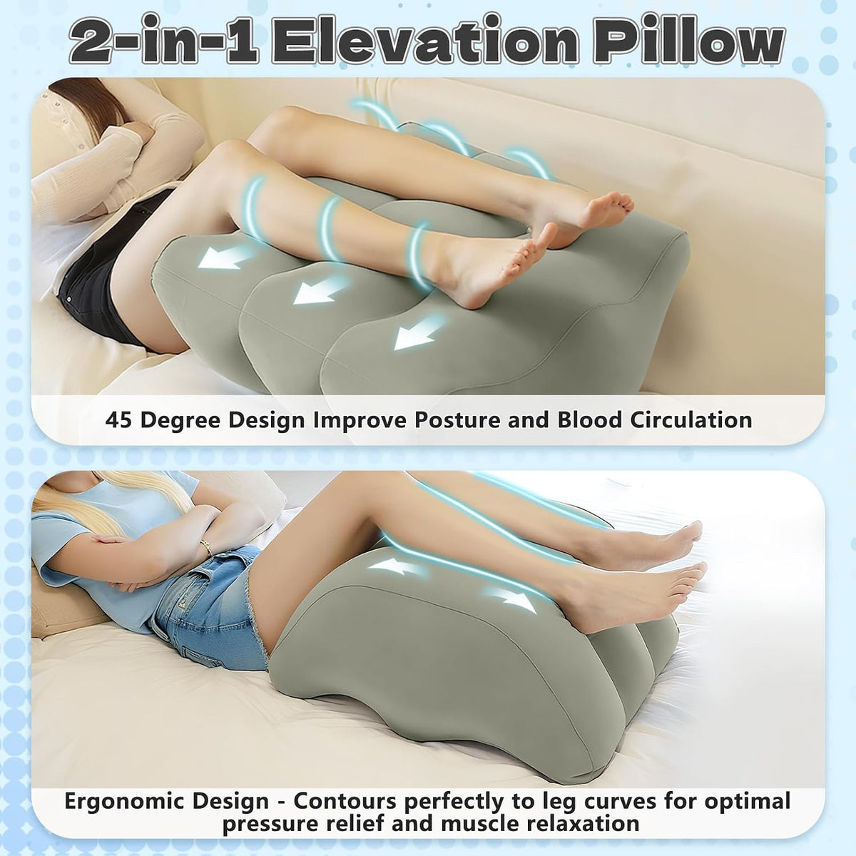 Inflatable Leg Elevation Pillow for After Surgery Swelling Circulation