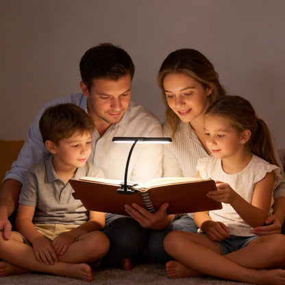 DORNLAT 18 LED Rechargeable Book Light, 1200 mAh 80 Hrs Lasting Reading Light at Night- Eye Caring 3 Color Temperatures Reading Lights - Portable Clip on Light, Present for Reader
