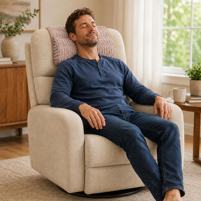 Memiss Recliner Pillow Soft Corduroy Neck Pillow for Recliner (Khaki) | Corduroy cover, PP cotton fill, anti-slip dots, hook and loop fastener, removable washable cover, recliner sofa car chair