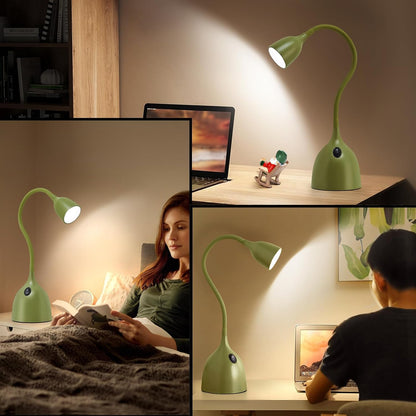 EJIAXIN Desk Lamp for Home Office - Clip on Reading Light and Bed Headboard Clamp Lamp, Bedside Gooseneck Table Lamp, Clip on Desk Lamps, Eye-Caring Desk Lamp for College Dorm Room Study Lamp, White