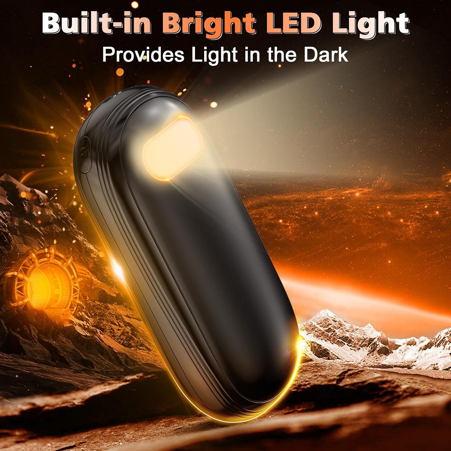 Hand Warmers Rechargeable - Electric Hand Warmers 2 Pack with Dual-Sided Heating for 15Hrs Warmth, LED Display & Flashlight, Hunting Essentials, Gifts for Christmas Man Women Raynauds Golf