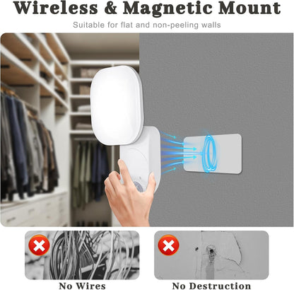 Yochoice Rechargeable Motion Sensor Wireless Dimmable LED Wall Lights with Remote, Closet Lights Battery Operated with Adjustable Lighting and Angle, for Closet Pantry Bedroom Garage, 2 Packs
