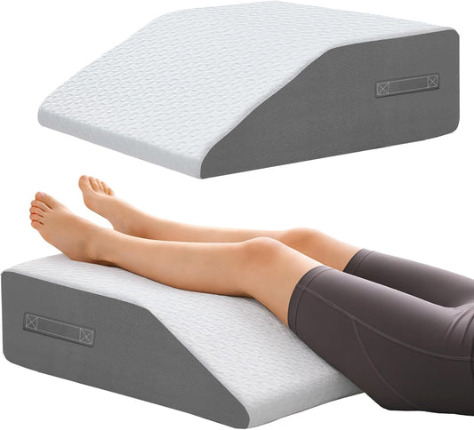 8" Leg Elevation Pillow, Memory Foam Wedge Pillow for Leg & Knee Support
