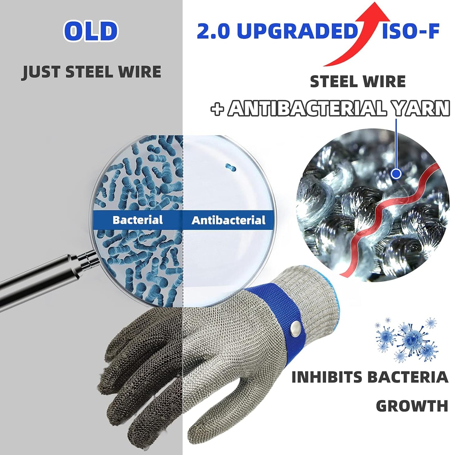 Schwer SlicePro ANSI A9 Cut Resistant Glove PR1706, Stainless Steel Mesh Metal Glove, Food Grade for Kitchen Cooking, Butcher Meat Cutting, Oyster Shucking, Mandoline, Fishing, (M, 1 PCS)