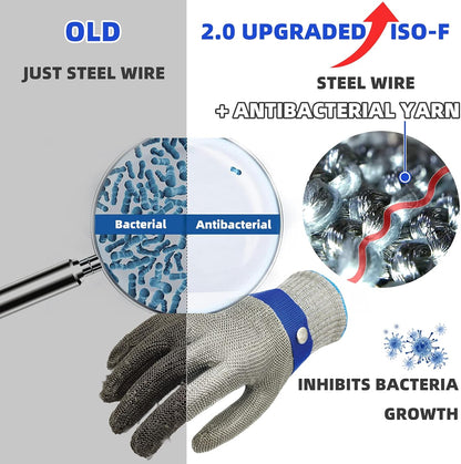 Schwer SlicePro ANSI A9 Cut Resistant Glove PR1706, Stainless Steel Mesh Metal Glove, Food Grade for Kitchen Cooking, Butcher Meat Cutting, Oyster Shucking, Mandoline, Fishing, (M, 1 PCS)