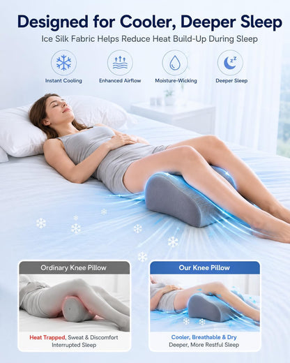 Knee Pillow for Back Sleeping, 5.7" Memory Foam Leg Pillow | Yoga Bolster Pillow, Support Pillow Between Legs for Sleeping, Under Knee Pillow for Sleeper