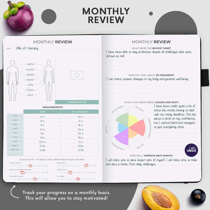 Clever Fox Wellness Planner & Food Journal for Weight Loss, A5 Orange | 5.8"x8.3" nutrition & exercise tracker for women tracking meals, diet & symptom diary, calorie counter notebook, stickers