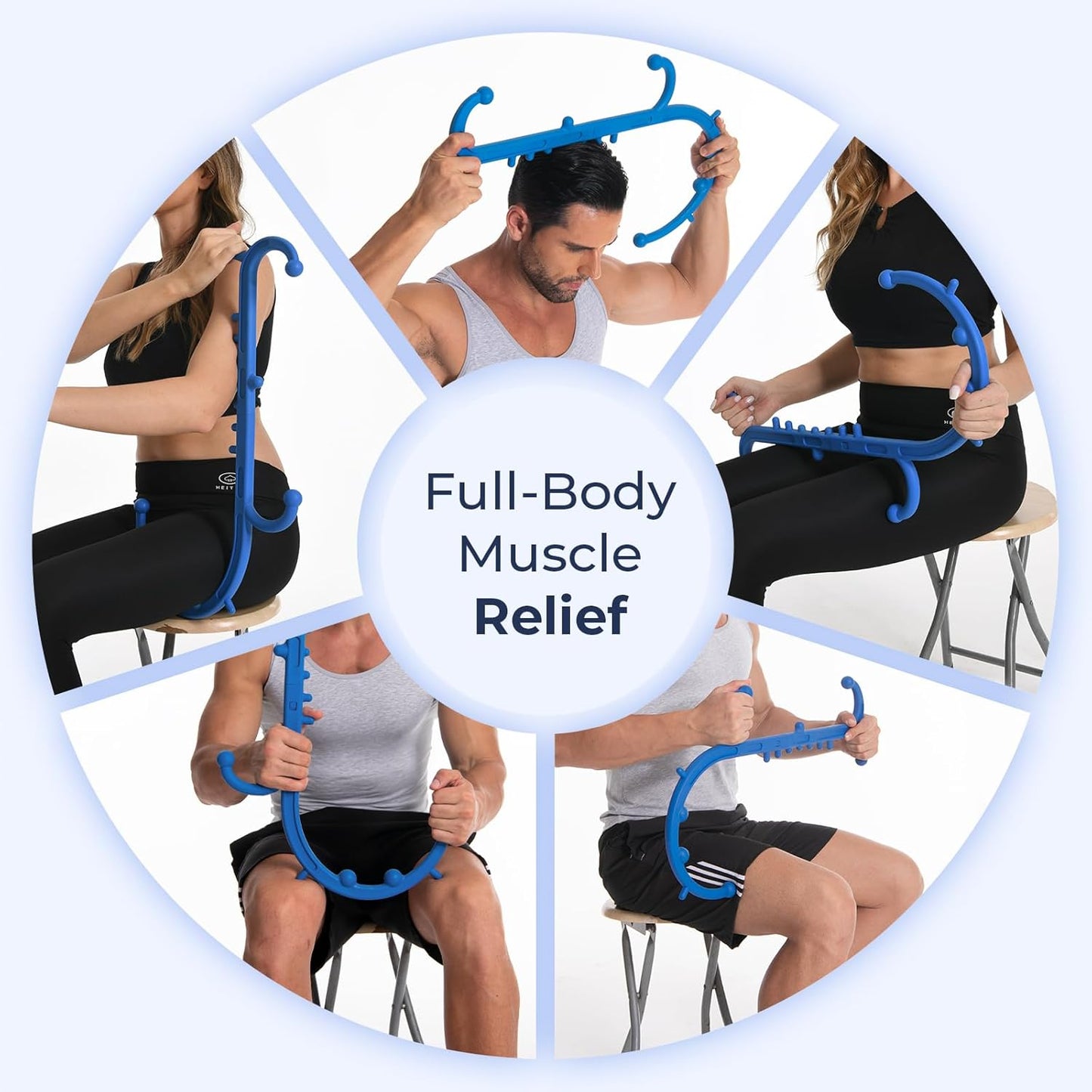 Ranarose Deep Tissue Back & Neck Massager for Body Muscle Pain Relief | Trigger Point Massage Tool for Full Body, Shoulders, Legs, Muscle Knot Remover, for Self-Massage, Pressure Point Massage Tool