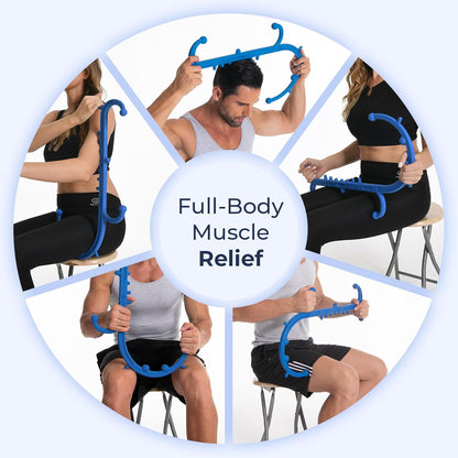 Ranarose Deep Tissue Back & Neck Massager for Body Muscle Pain Relief | Trigger Point Massage Tool for Full Body, Shoulders, Legs, Muscle Knot Remover, for Self-Massage, Pressure Point Massage Tool