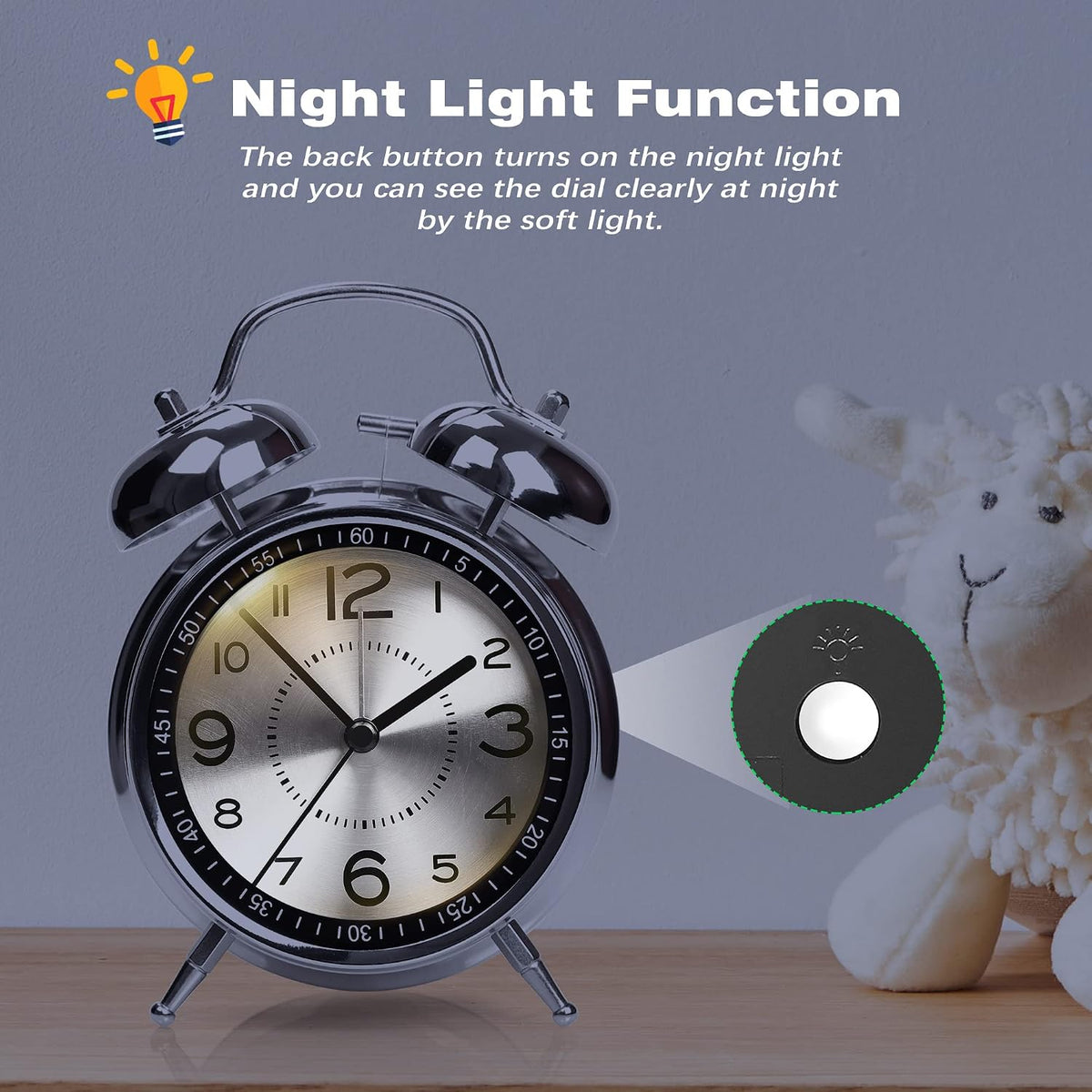 AYRELY® Super Loud Alarm Clock for Heavy Sleepers, 4.5 Inch Twin Bell Retro